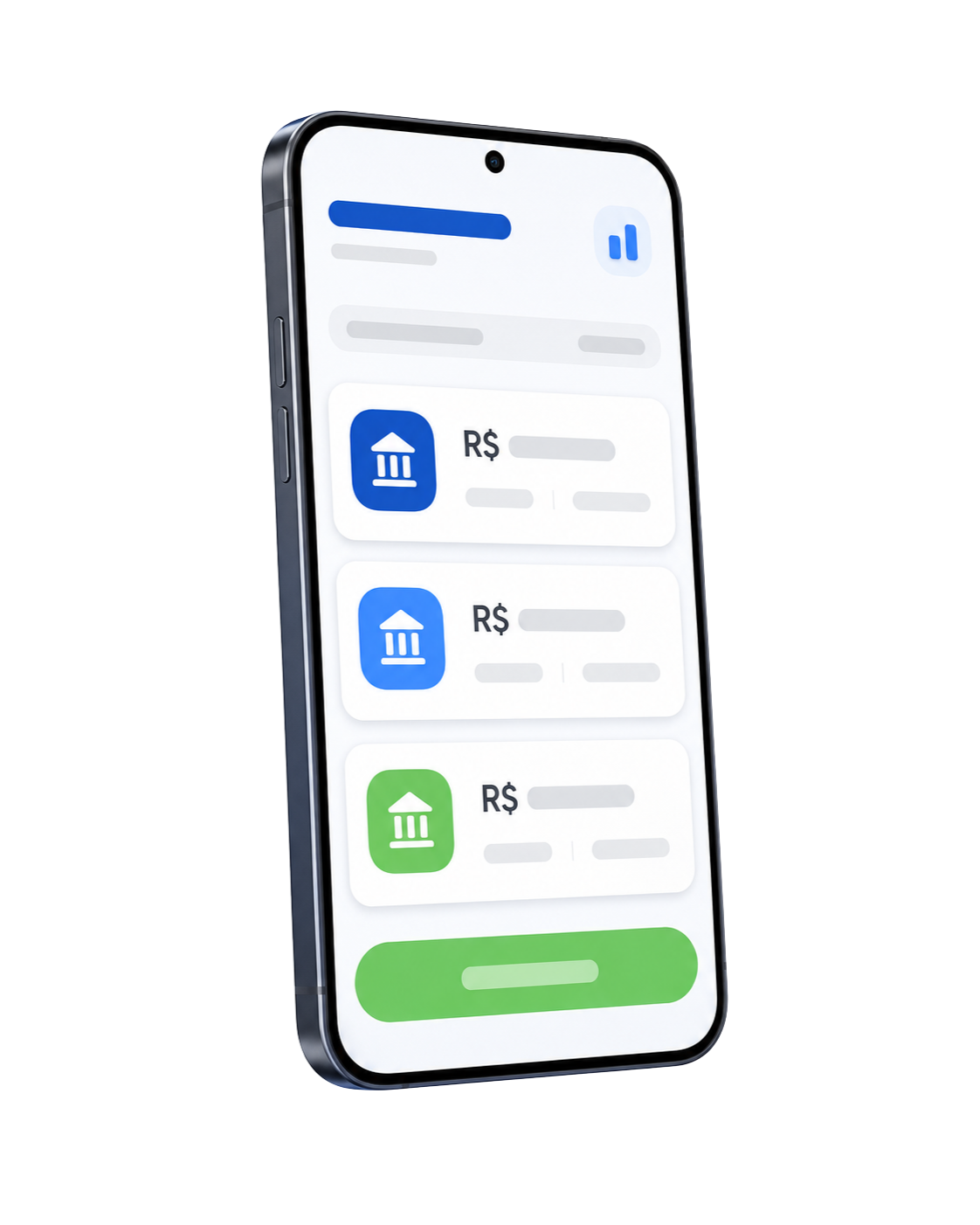 Celular exibindo propostas de crédito de várias instituições financeiras